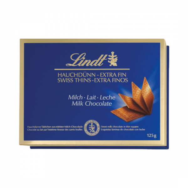 Lindt Hauchduenn Milch, Hauchduenne Taefelchen, 125g